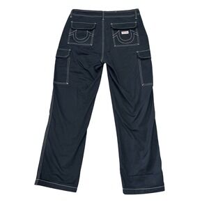 True Religion Mens Black Cargo Pants 34